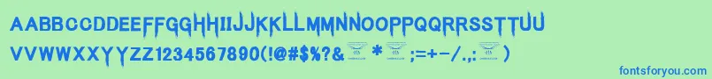 KingsbutcherRegular Font – Blue Fonts on Green Background