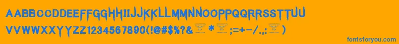 KingsbutcherRegular Font – Blue Fonts on Orange Background