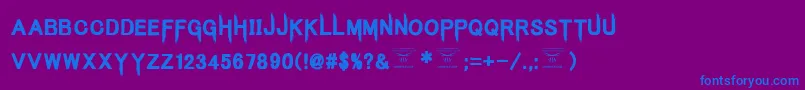 KingsbutcherRegular Font – Blue Fonts on Purple Background