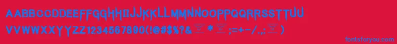 KingsbutcherRegular Font – Blue Fonts on Red Background