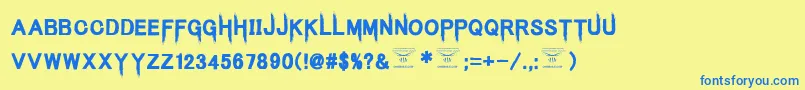 KingsbutcherRegular Font – Blue Fonts on Yellow Background