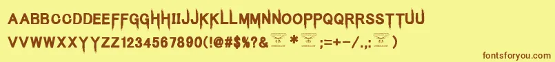 KingsbutcherRegular Font – Brown Fonts on Yellow Background