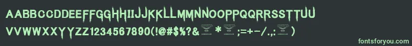 KingsbutcherRegular Font – Green Fonts on Black Background