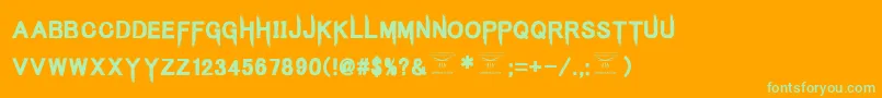 KingsbutcherRegular Font – Green Fonts on Orange Background
