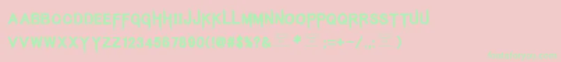 KingsbutcherRegular Font – Green Fonts on Pink Background
