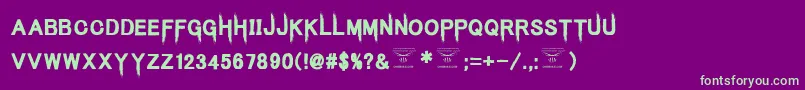 KingsbutcherRegular Font – Green Fonts on Purple Background