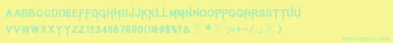 KingsbutcherRegular Font – Green Fonts on Yellow Background