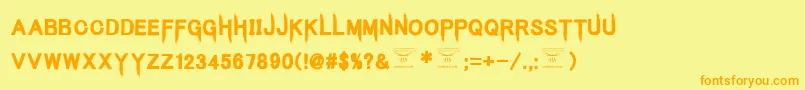 KingsbutcherRegular Font – Orange Fonts on Yellow Background