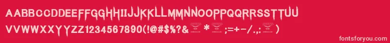 KingsbutcherRegular Font – Pink Fonts on Red Background