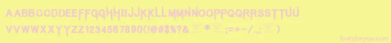 KingsbutcherRegular Font – Pink Fonts on Yellow Background