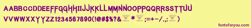 KingsbutcherRegular Font – Purple Fonts on Yellow Background