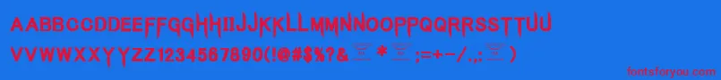 KingsbutcherRegular Font – Red Fonts on Blue Background
