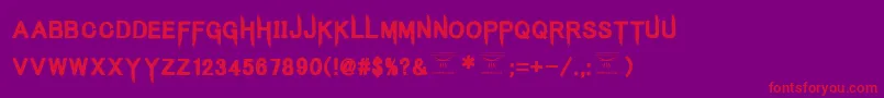 KingsbutcherRegular Font – Red Fonts on Purple Background