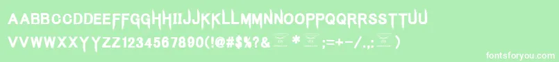 KingsbutcherRegular-Schriftart – Weiße Schriften auf grünem Hintergrund