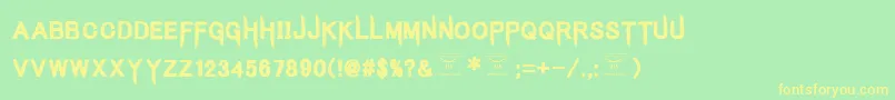 KingsbutcherRegular Font – Yellow Fonts on Green Background