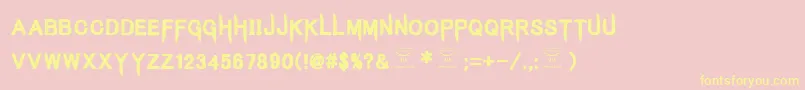 KingsbutcherRegular Font – Yellow Fonts on Pink Background