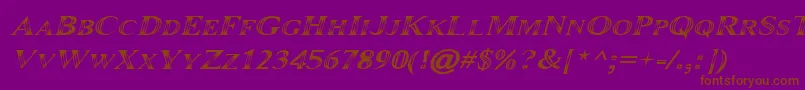 Maranallo Italic Font – Brown Fonts on Purple Background