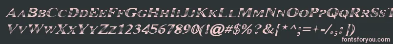 Czcionka Maranallo Italic – różowe czcionki na czarnym tle