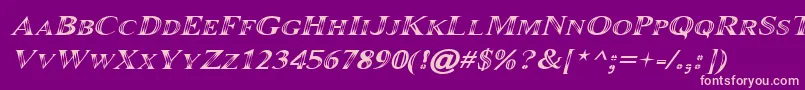 フォントMaranallo Italic – 紫の背景にピンクのフォント