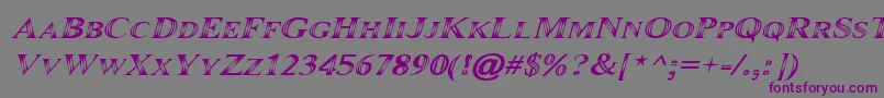 Maranallo Italic-fontti – violetit fontit harmaalla taustalla
