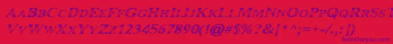 Maranallo Italic Font – Purple Fonts on Red Background