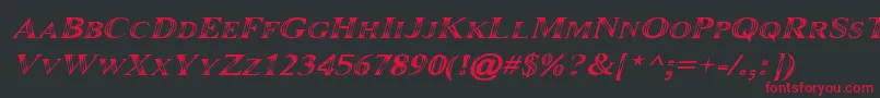 Fonte Maranallo Italic – fontes vermelhas em um fundo preto