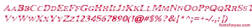 フォントMaranallo Italic – 白い背景に赤い文字