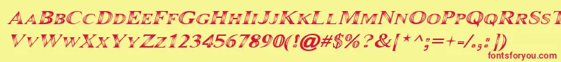 Maranallo Italic Font – Red Fonts on Yellow Background