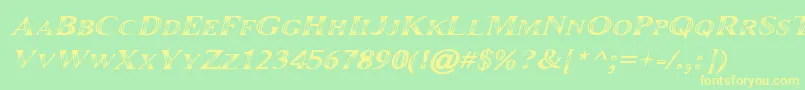 fuente Maranallo Italic – Fuentes Amarillas Sobre Fondo Verde