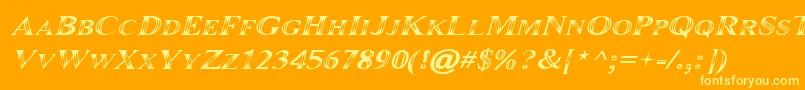フォントMaranallo Italic – オレンジの背景に黄色の文字