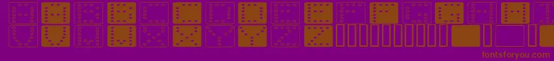 フォントDominoFlad – 紫色の背景に茶色のフォント