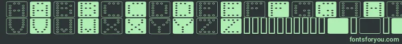 Czcionka DominoFlad – zielone czcionki na czarnym tle