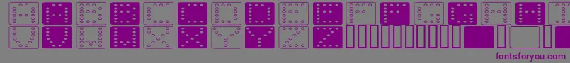 フォントDominoFlad – 紫色のフォント、灰色の背景