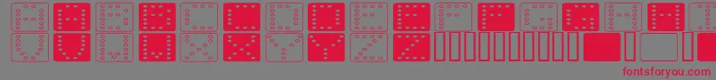 DominoFlad-fontti – punaiset fontit harmaalla taustalla