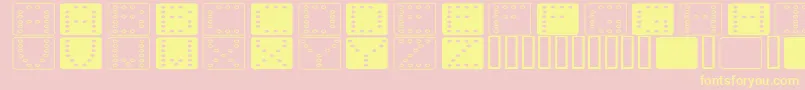 Fonte DominoFlad – fontes amarelas em um fundo rosa