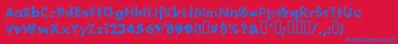 TomfoolPlumloco Font – Blue Fonts on Red Background