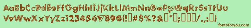 TomfoolPlumloco Font – Brown Fonts on Green Background