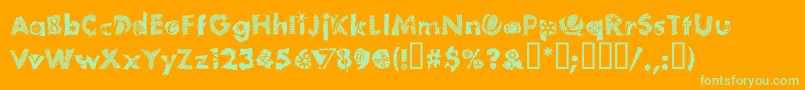 TomfoolPlumloco Font – Green Fonts on Orange Background