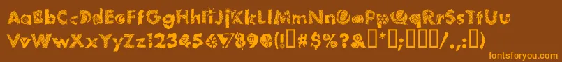 TomfoolPlumloco Font – Orange Fonts on Brown Background