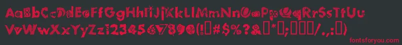 TomfoolPlumloco Font – Red Fonts on Black Background