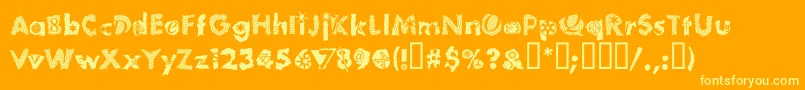 TomfoolPlumloco Font – Yellow Fonts on Orange Background