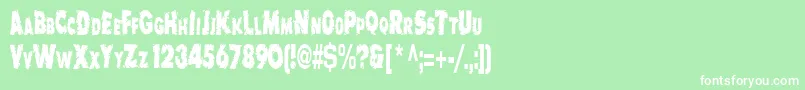 Fonte BadlyRegular – fontes brancas em um fundo verde