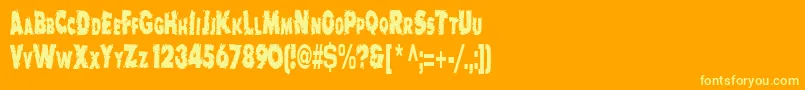 BadlyRegular Font – Yellow Fonts on Orange Background