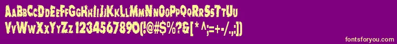 BadlyRegular Font – Yellow Fonts on Purple Background