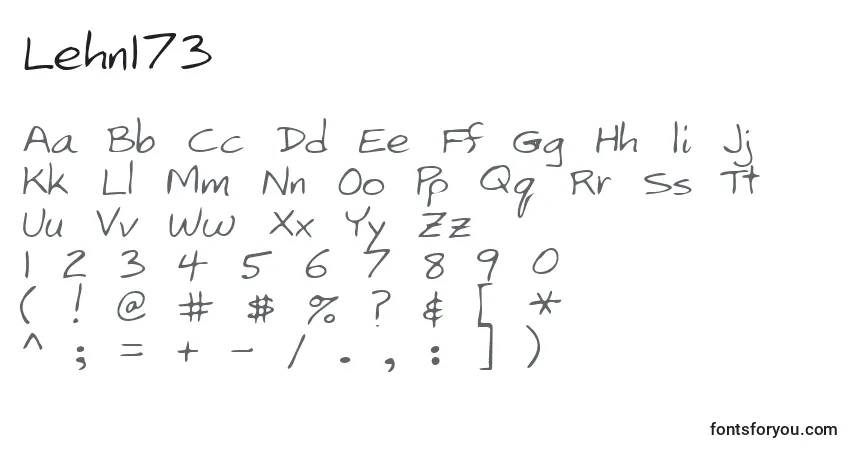 Czcionka Lehn173 – alfabet, cyfry, specjalne znaki