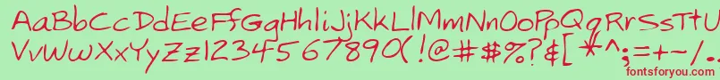 Lehn173 Font – Red Fonts on Green Background