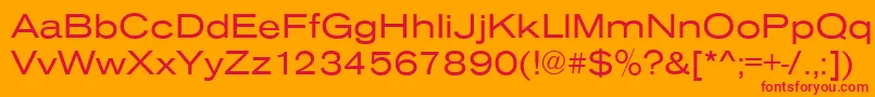 AnconaExRegular-Schriftart – Rote Schriften auf orangefarbenem Hintergrund