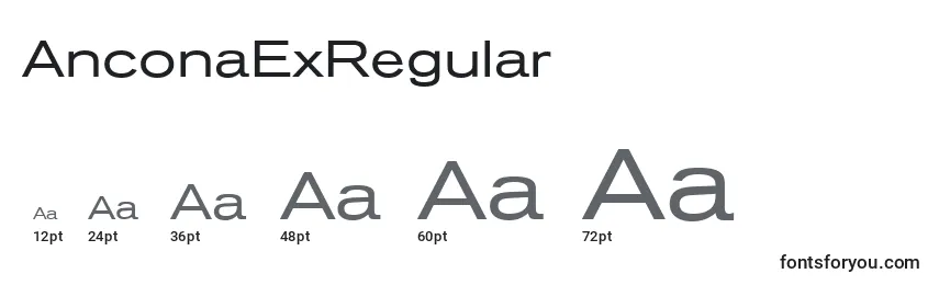 Размеры шрифта AnconaExRegular