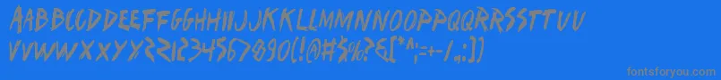 Iwantv2c-Schriftart – Graue Schriften auf blauem Hintergrund