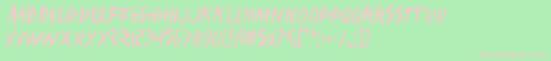 Iwantv2c-fontti – vaaleanpunaiset fontit vihreällä taustalla